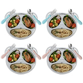 YLARMY panda divided plate 4pack shows panda design for easy portion control