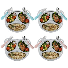 YLARMY panda divided plate 4pack shows panda design for easy portion control