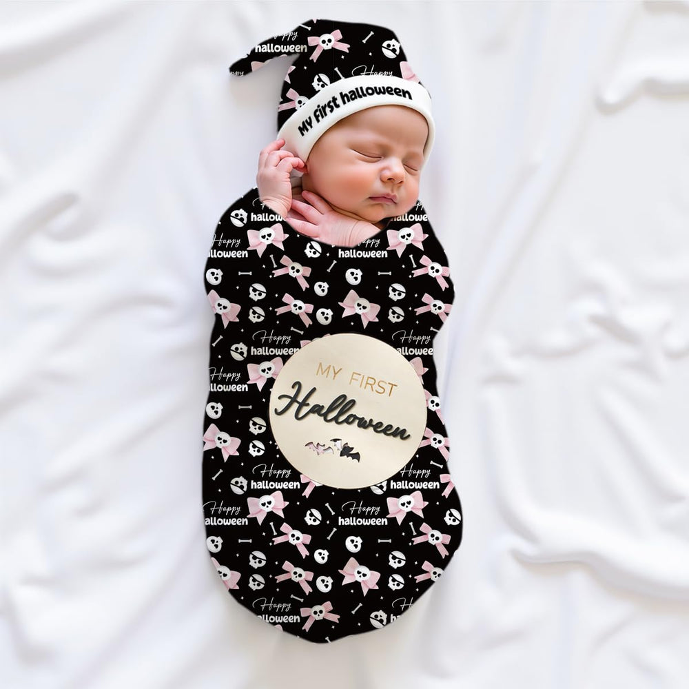Ylsteed Halloween baby swaddle blanket closeup shows ultra-soft fabric for tender skin.