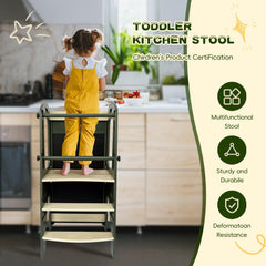Ymonlia step stool with anti-drop rail demonstrates extra safety for curious toddlers