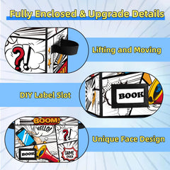 YNSZAS comic box folded flat demonstrating compact storage when not in use
