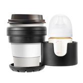 Yoamez dual cup holder mounted on mockingbird-stroller-fit keeps drinks securely within reach.