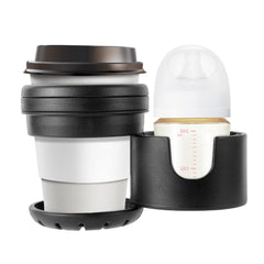 Yoamez dual cup holder mounted on mockingbird-stroller-fit keeps drinks securely within reach.