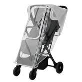 Yoamez Nuna MIXX rain cover fits snugly over the stroller for rain protection.