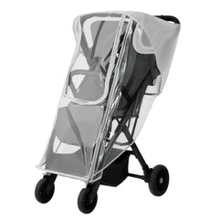 Yoamez Nuna MIXX rain cover fits snugly over the stroller for rain protection.