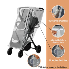 Yoamez see-through window on Nuna rain cover enables quick baby checks.