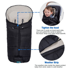 Yobee bunting bag anti-slip back secures seat during strolls for safety.