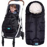 Yobee Weatherproof Toddler Footmuff exterior keeps baby warm on stroller rides.