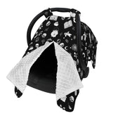 Yobvec Gothic baby seat cover front view shows universal fit for car seats.