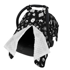 Yobvec Gothic baby seat cover front view shows universal fit for car seats.