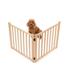 YOCAN paint-free wood free-standing pet gate in doorway setup enables safe doorway containment