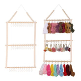 YOcity headband holder beige assembly view shows organized headbands and bows
