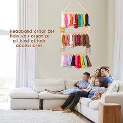 YOcity headband organizer close-up shows 30 hooks for easy accessory storage.