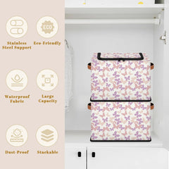 YoCosy collapsible toy box folded flat for compact storage after playtime.