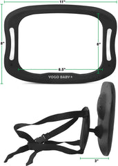 Yogo Baby easy-install rotatable LED mirror adjusts to your preferred angle.
