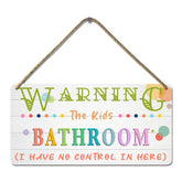 YOHIYE Kids bathroom sign front view—compact rustic charm adds playful decor.