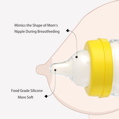 YOHKOH borosilicate glass material showcases durable, BPA-free construction for everyday feeding.