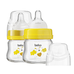 YOHKOH glass baby bottle 80ml slow-flow nipple supports gentle newborn feeding