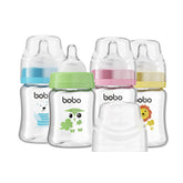 YOHKOH glass bottle with slow-flow nipple supporting gentle newborn feeding