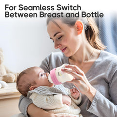 YOHKOH glass baby bottle wide neck clear design for easy cleaning and filling.