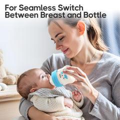 YOHKOH glass baby bottles with wide-neck design for easy filling and thorough cleaning.