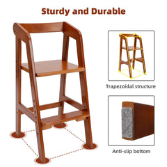YOLEO adjustable-seat high chair adapts from toddler to student-friendly height.