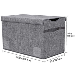 YOLOXO Toy Box Chest collapsible with lid shows space-saving design for closets and playrooms.
