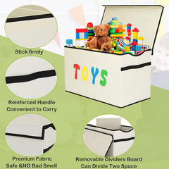 YOLOXO Toy Box Chest with lids demonstrates secure toy containment and tidy rooms.
