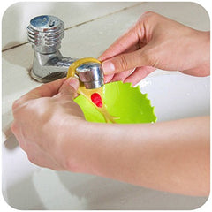Yonisun faucet cover for baby's hand washing reduces sink splashes.