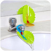 Yonisun faucet cover leaf brown guides water to kids' hands for easier handwashing.