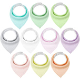 Yoofoss baby bibs 10-pack with soft cotton front provides drool protection.