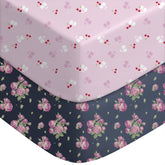Yoofoss pink crib sheets with snug fit for standard cribs and toddler beds.