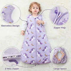 Yoofoss Baby Sleep Sack with 2-way zip enables easy diaper changes.