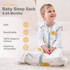 Yoofoss baby sleep sack arm-neck fit supports comfortable movement.
