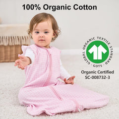 Yoofoss sleep sack arm-neck fit illustration, secure comfortable fit for growing babies.