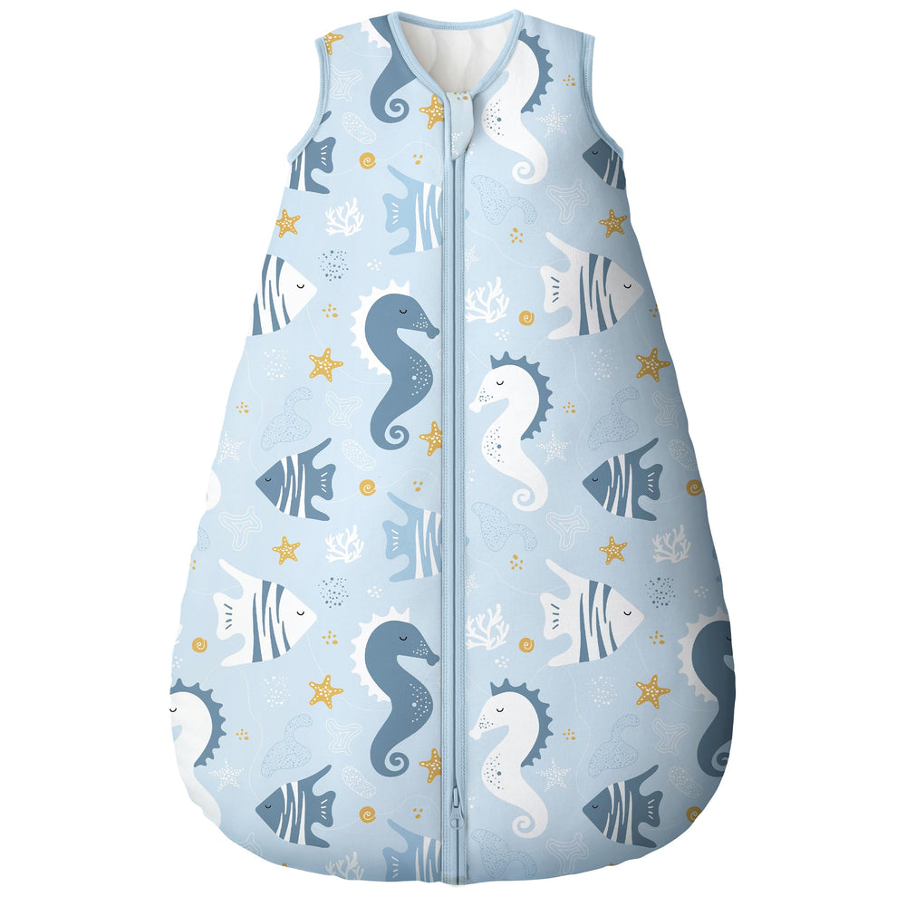 Yoofoss baby sleep sack front view in warm organic cotton for cozy sleep