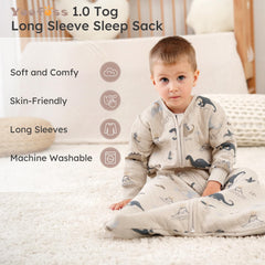 Yoofoss sleep sack GOTS-certified label signals safe, eco-friendly materials for toddlers.
