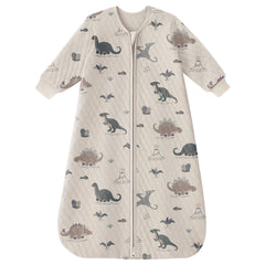 Yoofoss baby sleep sack long sleeve fabric closeup shows soft organic cotton and gentle warmth.