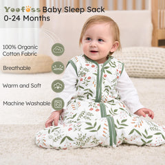 Yoofoss sleep sack side view showing sleeveless design for mobility and temperature regulation