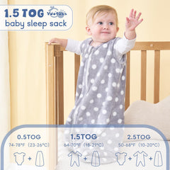 Yoofoss Baby Sleep Sack two-way zipper enables easy changes.