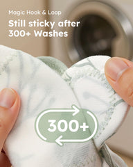 Yoofoss swaddle shown in three-step setup highlights easy bedtime routine.