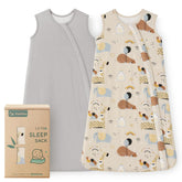 Yoofoss bamboo sleep sack gray animals close-up showing ultra-soft fabric for baby comfort