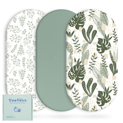 Yoofoss bassinet sheets 3pack prints offer stylish variety for easy nursery decor