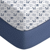 Yoofoss Panda crib sheets fabric closeup, ultra-soft microfiber gentle on baby's skin.