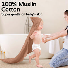 Yoofoss hooded baby towel 32x32 inch folded-pack shows versatile bath companion.