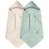 Yoofoss hooded baby towel apricot hood — gentle warmth after bath time.