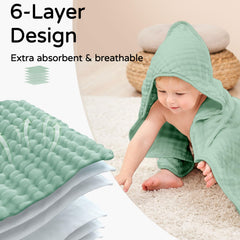 Yoofoss hooded baby towel hood detail emphasizes secure wrap and warm head coverage.