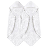 Yoofoss hooded baby towel in white 2-pack for quick newborn drying.