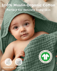 Yoofoss muslin organic cotton towel close-up highlights softness and absorbency
