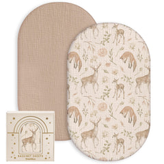 Yoofoss Muslin Bassinet Sheet closeup shows ultra-soft texture for baby comfort.